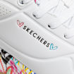 Slika Ženske patike SKECHERS UNO LOVING LOVE white durabuck/multi colored