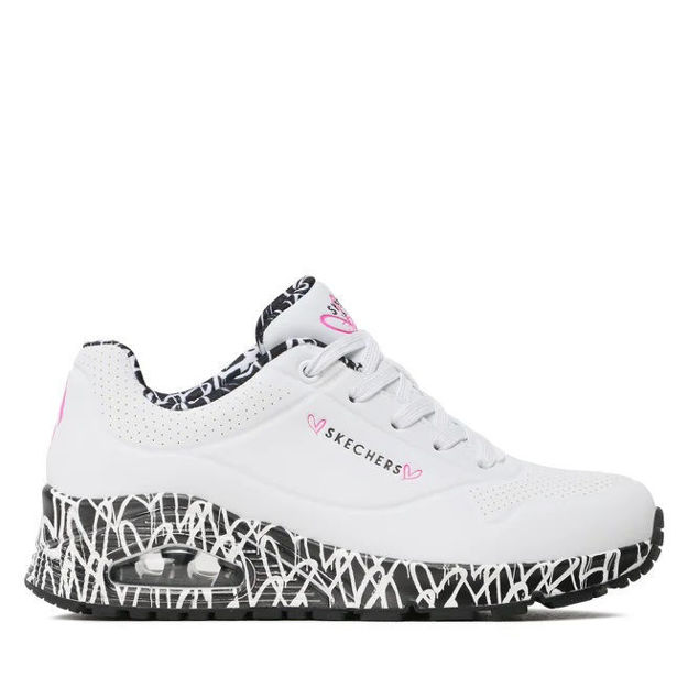 Slika Ženske patike SKECHERS UNO LOVING LOVE white/black